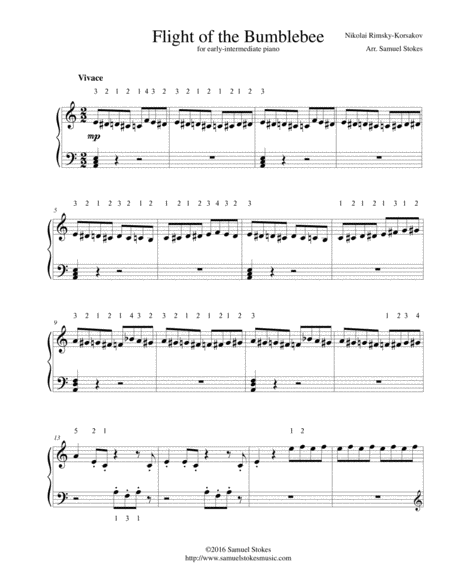 Free Sheet Music Flight Of The Bumblebee For Early Intermediate Piano