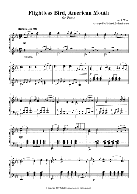 Flightless Bird American Mouth Sheet Music