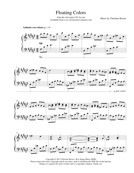 Free Sheet Music Floating Colors