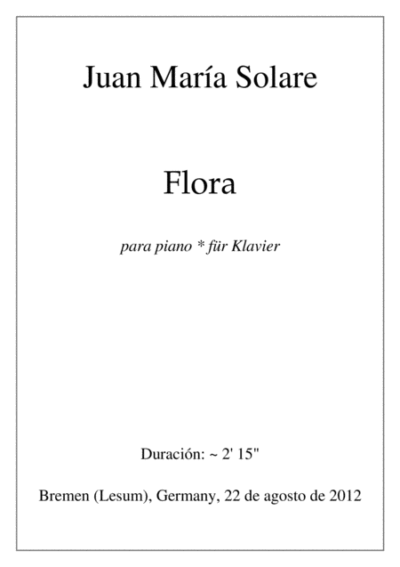 Free Sheet Music Flora Piano Solo