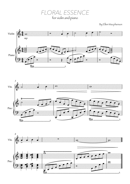 Free Sheet Music Floral Essence Easy Concert Piece For Violin And Piano