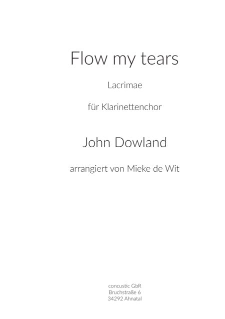 Flow My Tears For Clarinet Choir Sheet Music