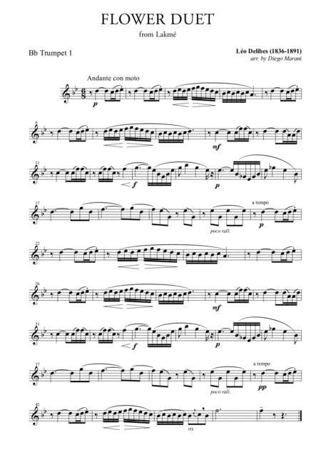 Free Sheet Music Flower Duet For Brass Quintet