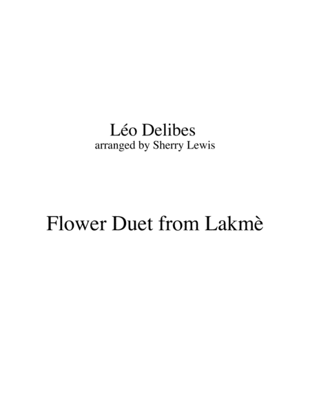 Flower Duet From Lakm String Quartet For String Quartet Sheet Music