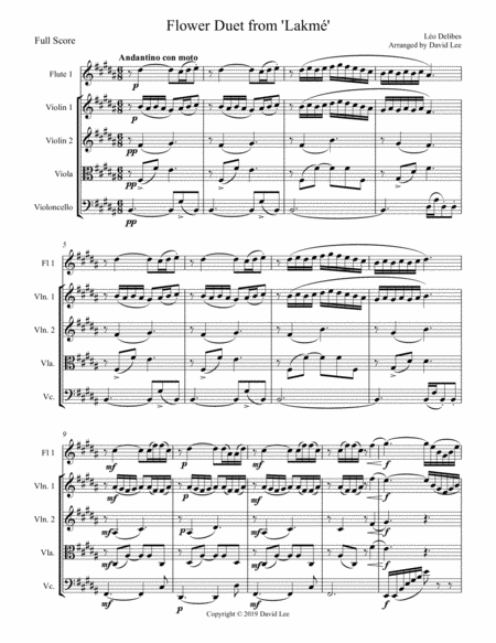 Flower Duet From Lakm Sheet Music