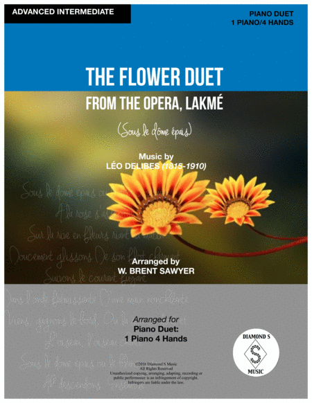 Flower Duet From Lakme Sous Le Dome Epais By Leo Delibes Piano Duet Sheet Music