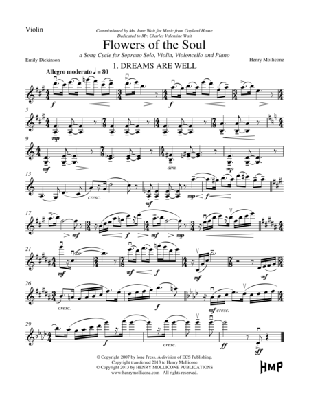 Flowers Of The Soul Violin Sheet Music