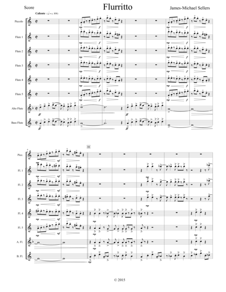 Flurrito For Flute Choir Sheet Music