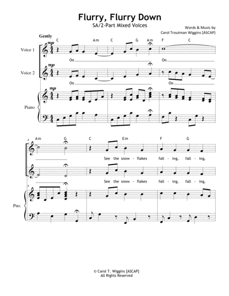 Flurry Flurry Down 2 Part Sheet Music