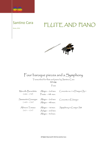 Flute And Piano Baroque Pieces And A Symphony Sheet Music