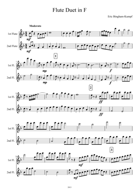 Flute Duet In F Major Sheet Music