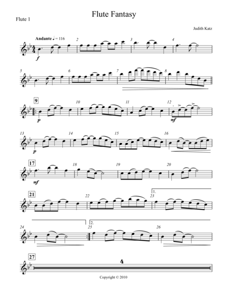 Free Sheet Music Flute Fantasy Parts