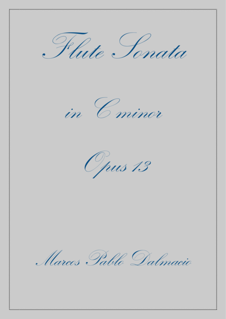 Flute Sonata In C Minor Opus 13 Sheet Music