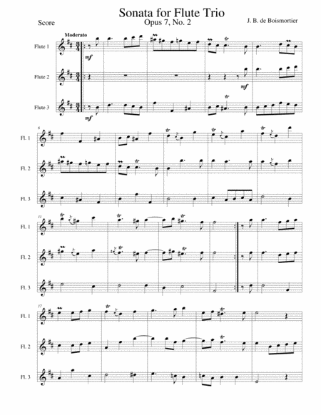 Free Sheet Music Flute Sonata Opus 7 No 2