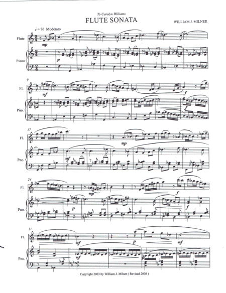 Free Sheet Music Flute Sonata