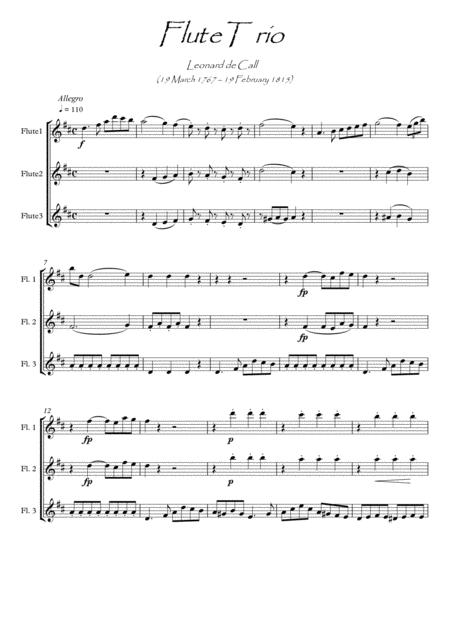 Free Sheet Music Flute Trio By Leonard De Call