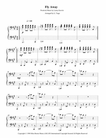 Fly Away Piano Solo Sheet Music