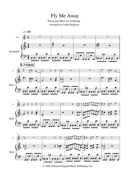 Free Sheet Music Fly Me Away Flute And Keyboard