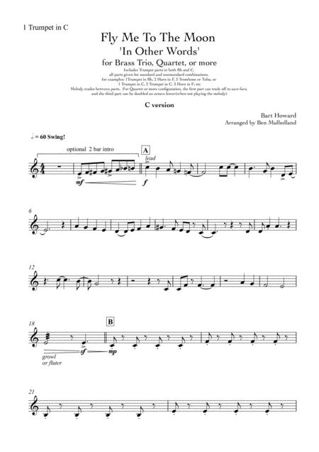 Fly Me To The Moon In Other Words For Brass Trio Or Quartet C Version Sheet Music