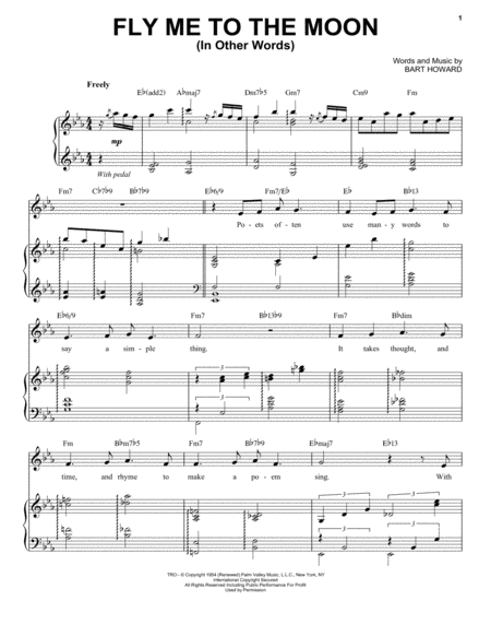 Fly Me To The Moon In Other Words Sheet Music