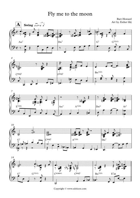 Free Sheet Music Fly Me To The Moon With Written Improvisation Section