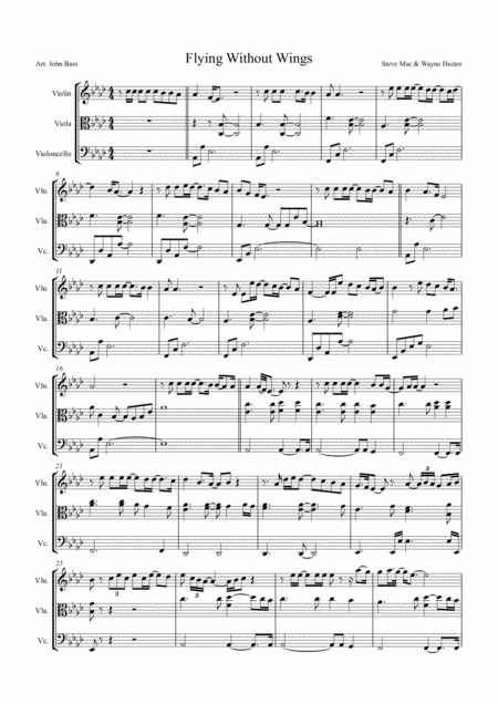 Free Sheet Music Flying Without Wings