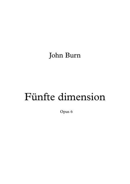 Fnfte Dimension Opus 6 Sheet Music