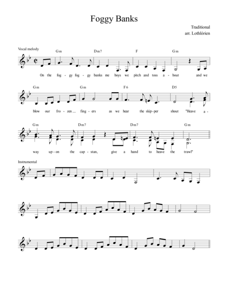 Foggy Banks Sheet Music