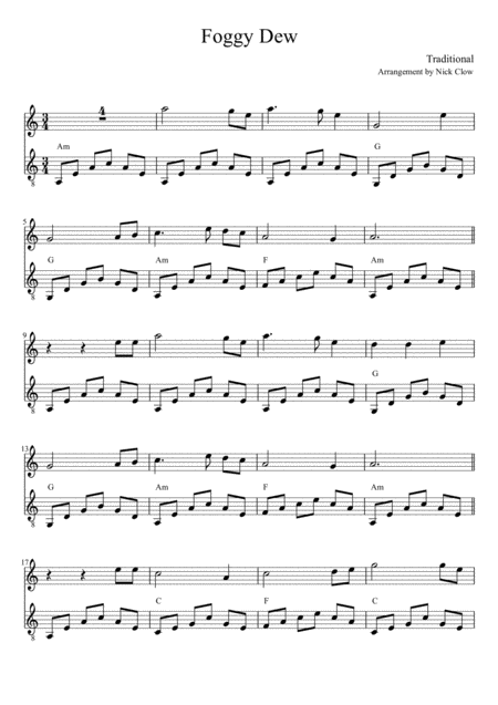 Foggy Dew Sheet Music