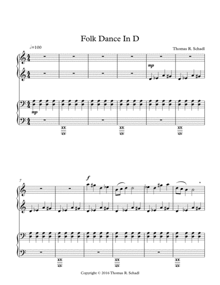 Folk Dance In D Sheet Music