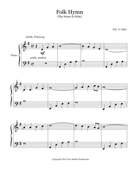 Free Sheet Music Folk Hymn The Water Is Wide