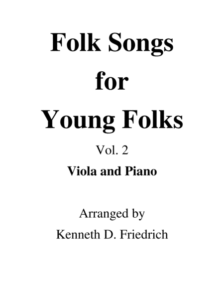 Folk Songs For Young Folks Vol 2 Viola And Piano Sheet Music