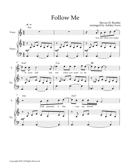 Follow Me Pvg Sheet Music