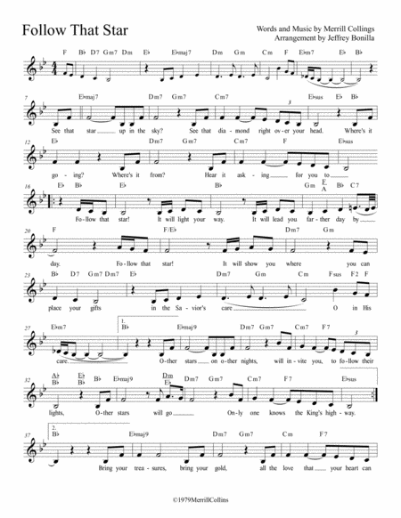 Free Sheet Music Follow That Star