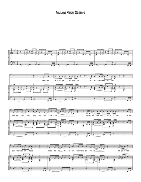 Follow Your Dreams Sheet Music