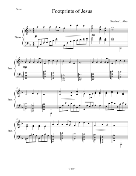 Footprints Of Jesus Sheet Music