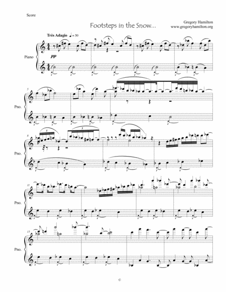 Footsteps In The Snow For Solo Piano Sheet Music