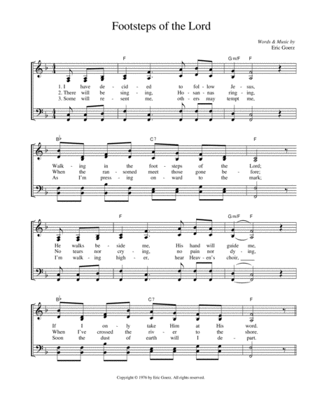 Footsteps Of The Lord Sheet Music