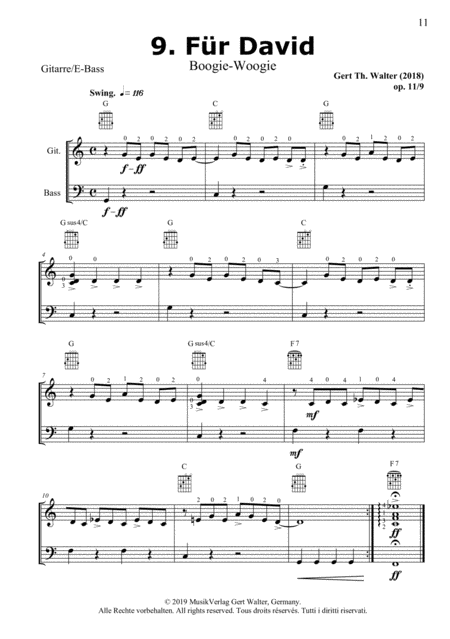 Free Sheet Music For David From Guitar Pop Romanticists