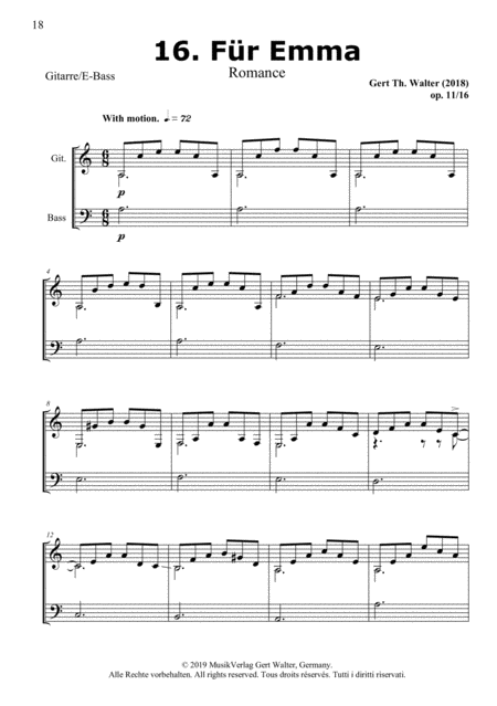 For Emma From Guitar Pop Romanticists Sheet Music