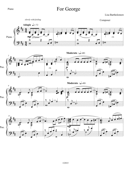 Free Sheet Music For George