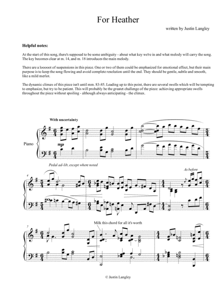 Free Sheet Music For Heather