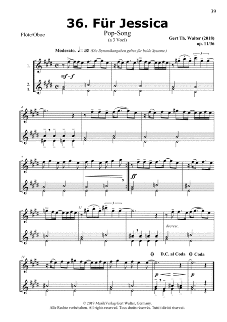 Free Sheet Music For Jessica From Woodwind Pop Romanticists