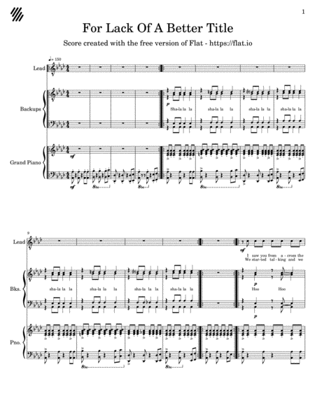 Free Sheet Music For Lack Of A Better Title