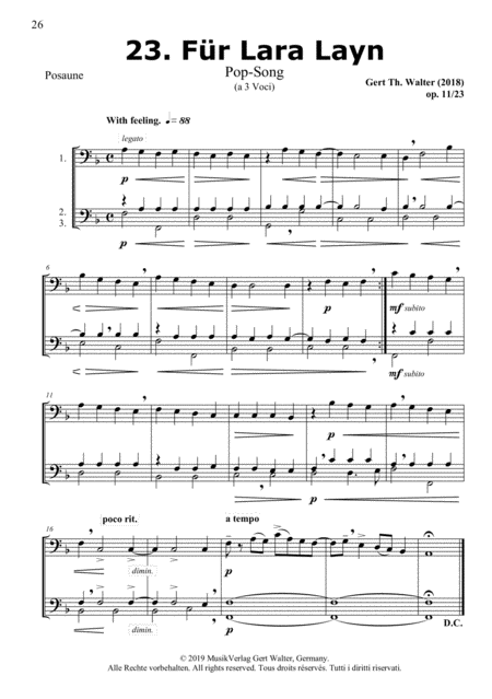 Free Sheet Music For Lara Layn From Brass Pop Romanticists