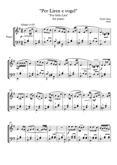 For Little Lira For Piano Solo Sheet Music