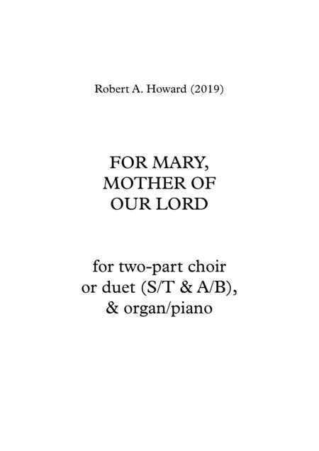 For Mary Mother Of Our Lord Sa Version Sheet Music