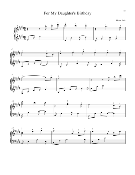 Free Sheet Music For My Daughters Birthday