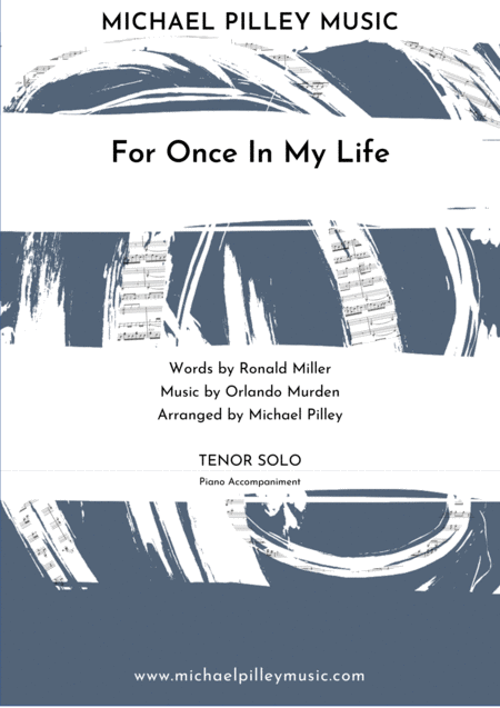 Free Sheet Music For Once In My Life Motown Tenor Solo With Piano