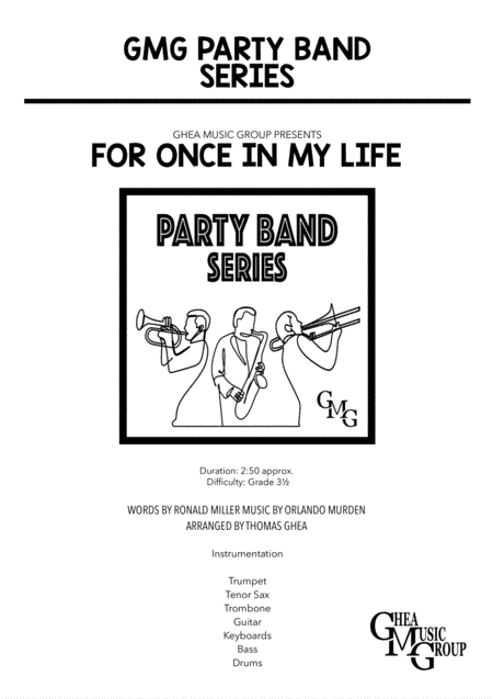 Free Sheet Music For Once In My Life Party Band